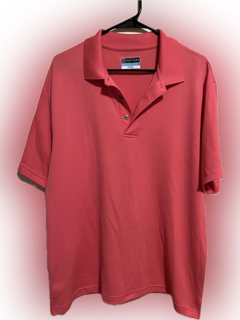 PGA Tour Men's Coral-Red Polo Shirt